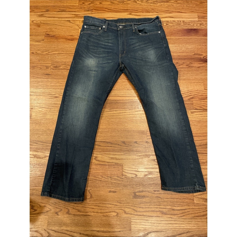 Levi's Men's 513 Slim Straight Cut Jeans Dark Blue Faded Wash Modern Size 36x30